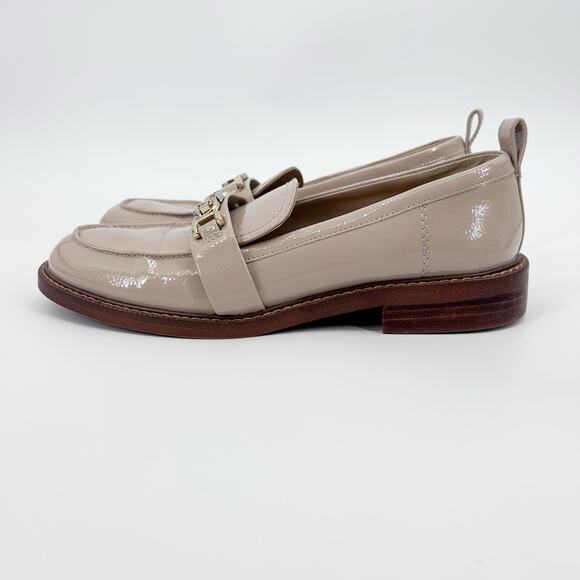 Sam Edelman Christy Loafer Taupe Patent Leather Buckle Strap Womens Size 8.5M - Picture 5 of 11